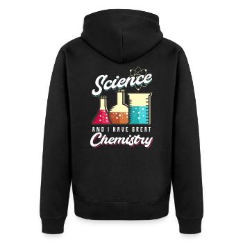 Chemistry chemicals chemistry teacher funny gift - Unisex Premium Organic Zip Hoodie - black - Back - Nico (187cm)