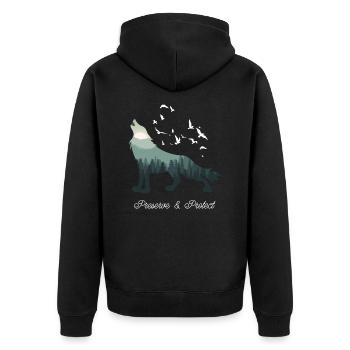 Loup - Veste à capuche bio Premium Unisexe - noir - Dos - Nico (187cm)