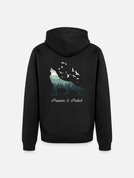 Loup - Veste à capuche bio Premium Unisexe - noir