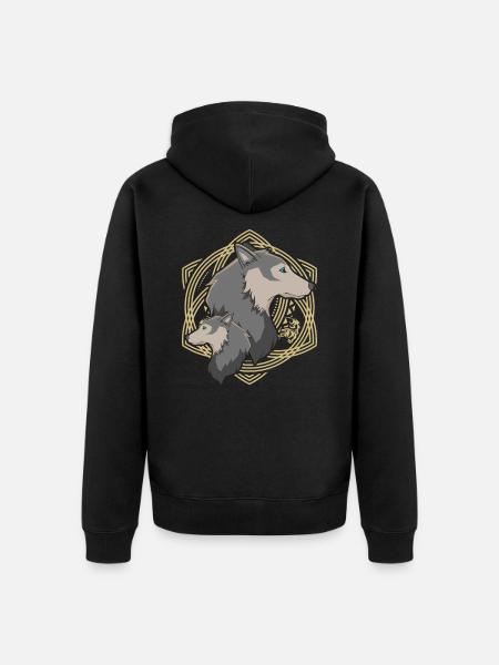 Wolf Wolf Wolf Pack Gift - Veste à capuche bio Premium Unisexe - noir