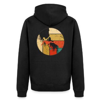 Climb - Unisex Premium Organic Zip Hoodie - black - Back - Nico (187cm)