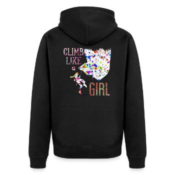 Cadeau fille escalade - Veste à capuche bio Premium Unisexe - noir - Dos - Nico (187cm)