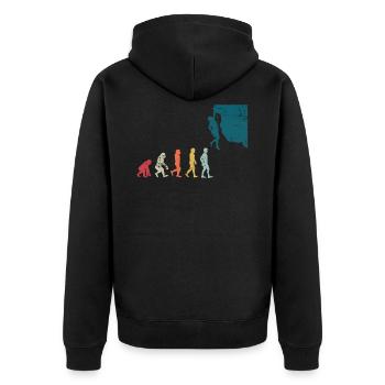 Climbing Evolution Sport - Unisex Premium Organic Zip Hoodie - black - Back - Nico (187cm)