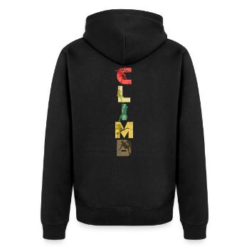 Klettern Kletterer Berg - Unisex Premium Bio Zip Hoodie - Schwarz - Hinten - Nico (187cm)