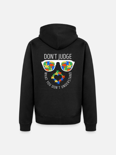 autism - Unisex Premium Organic Zip Hoodie - black