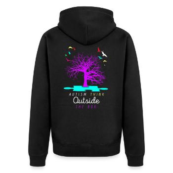autism - Unisex Premium Organic Zip Hoodie - black - Back - Nico (187cm)