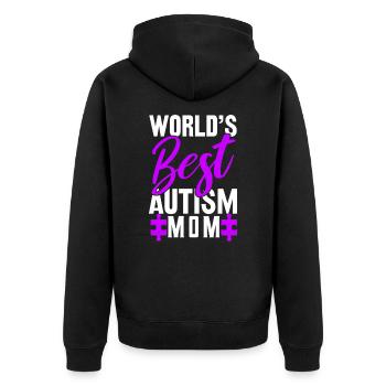 Autismus - Unisex Premium Bio Zip Hoodie - Schwarz - Hinten - Nico (187cm)