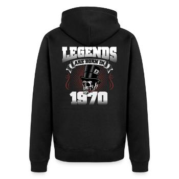 Birthday 1970 50th birthday legend 50 years - Unisex Premium Organic Zip Hoodie - black - Back - Nico (187cm)