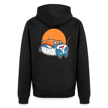 Sushi chat chat anime kawaii chats japon cadeau - Veste à capuche bio Premium Unisexe - noir - Dos - Nico (187cm)