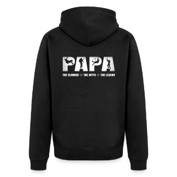 Papa alpiniste escalade mythe légende père - Veste à capuche bio Premium Unisexe - noir - Dos - Nico (187cm)