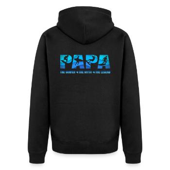 Papa Surfeur Mythe Légende Père Cadeau - Veste à capuche bio Premium Unisexe - noir - Dos - Nico (187cm)