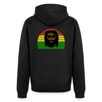 Rasta - Dreadlock - Raggae Rasta - Unisex Premium Organic Zip Hoodie - black - Back - Nico (187cm)
