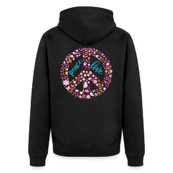 Paix Flower Power - Veste à capuche bio Premium Unisexe - noir - Dos - Nico (187cm)