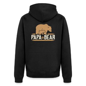 Cadeau d'anniversaire de papa ours père fête des pères - Veste à capuche bio Premium Unisexe - noir - Dos - Nico (187cm)