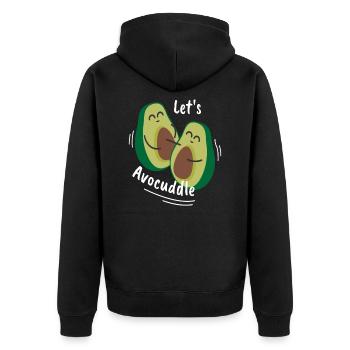 Lets Avocuddle Avocado Cuddle Sweet - Unisex Premium Organic Zip Hoodie - black - Back - Nico (187cm)
