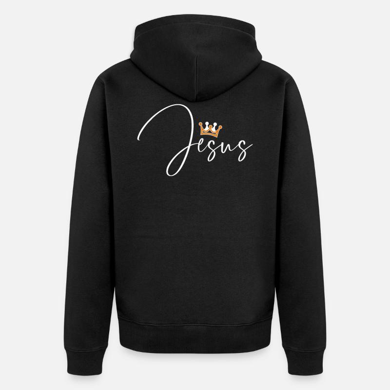 Jésus, chrétien, Jésus - Veste à capuche bio Premium Unisexe - noir