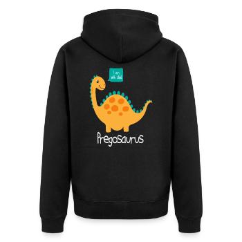 Dinosaures de grossesse Pregosaurus - Veste à capuche bio Premium Unisexe - noir - Dos - Nico (187cm)