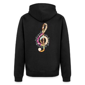 Clef Musique classique - Veste à capuche bio Premium Unisexe - noir - Dos - Nico (187cm)