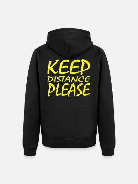 social distancing - Unisex Premium Organic Zip Hoodie - black