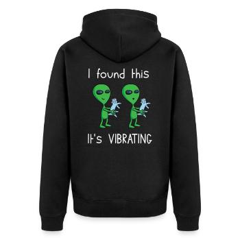 J'ai trouvé ça son chat vibrant extraterrestre - Veste à capuche bio Premium Unisexe - noir - Dos - Nico (187cm)