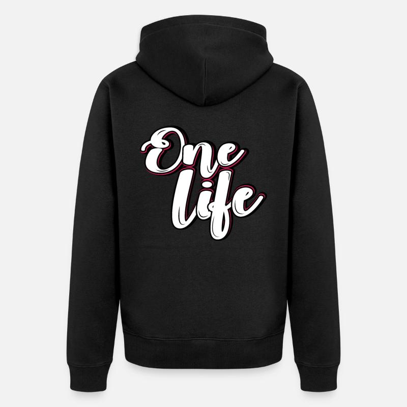 Ein Leben - Unisex Premium Bio Zip Hoodie - Schwarz
