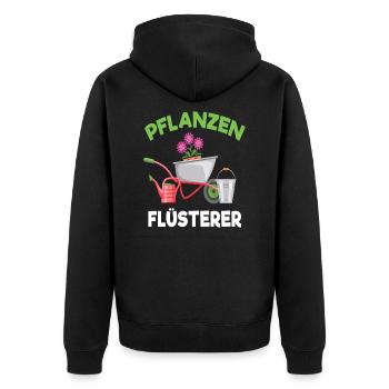 Pflanzen Flüsterer Gärtner Beet Garten - Unisex Premium Bio Zip Hoodie - Schwarz - Hinten - Nico (187cm)