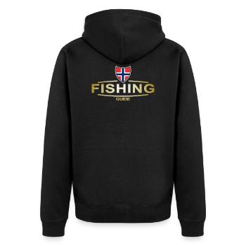 Norway fishing - fishing guide - Unisex Premium Organic Zip Hoodie - black - Back - Nico (187cm)