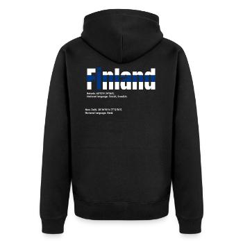 La Finlande - Veste à capuche bio Premium Unisexe - noir - Dos - Nico (187cm)