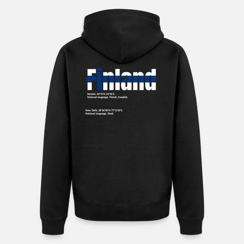 La Finlande - Veste à capuche bio Premium Unisexe - noir