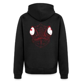 Chamäleon Reptil Echse Terrarium - Unisex Premium Bio Zip Hoodie - Schwarz - Hinten - Nico (187cm)