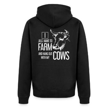Vache - Veste à capuche bio Premium Unisexe - noir - Dos - Nico (187cm)