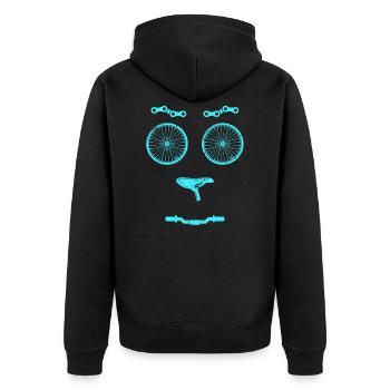 Fahrad Fahren Bike - Unisex Premium Bio Zip Hoodie - Schwarz - Hinten - Nico (187cm)