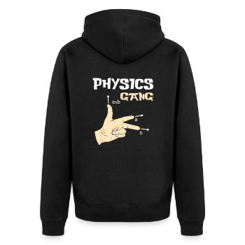 Physics study science physicist gift teaching - Unisex Premium Organic Zip Hoodie - black - Back - Nico (187cm)