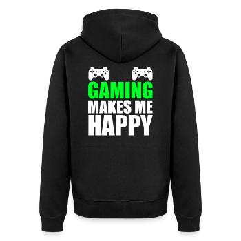 Gaming - Veste à capuche bio Premium Unisexe - noir - Dos - Nico (187cm)
