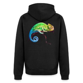 Reptile caméléon tropique - Veste à capuche bio Premium Unisexe - noir - Dos - Nico (187cm)