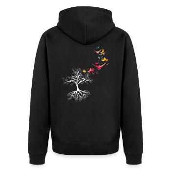 Oiseau volant nature - Veste à capuche bio Premium Unisexe - noir - Dos - Nico (187cm)