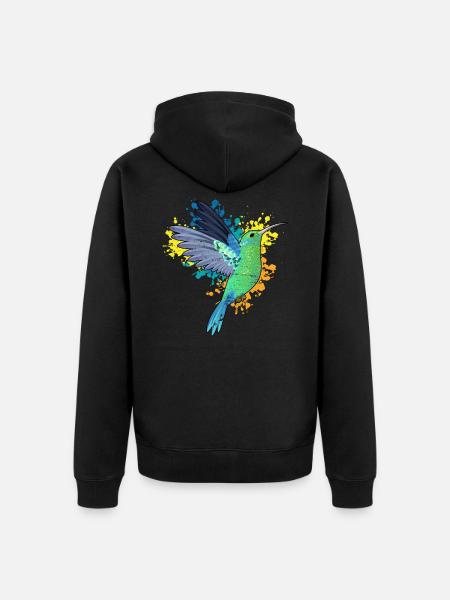Birds animals - Unisex Premium Organic Zip Hoodie - black