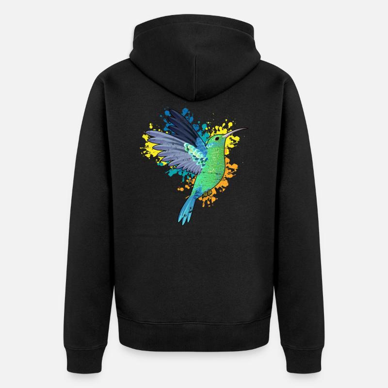 Vögel Tiere - Unisex Premium Bio Zip Hoodie - Schwarz
