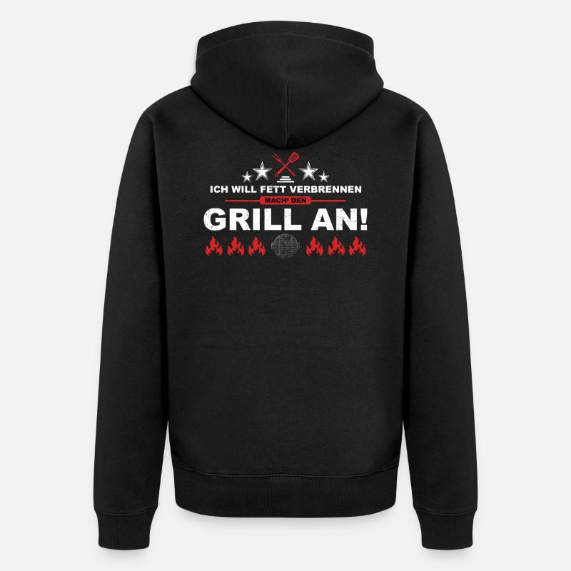 Barbecue - Brûler les graisses - Veste à capuche bio Premium Unisexe - noir