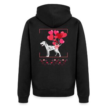 dalmatien - Veste à capuche bio Premium Unisexe - noir - Dos - Nico (187cm)