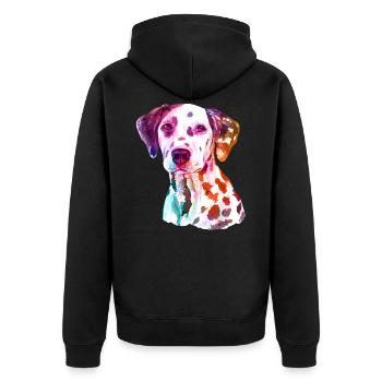 Dalmatian gift dog - Unisex Premium Organic Zip Hoodie - black - Back - Nico (187cm)