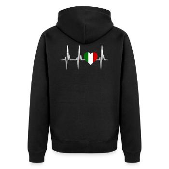 Battements de coeur Italie - Veste à capuche bio Premium Unisexe - noir - Dos - Nico (187cm)