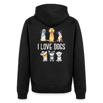 Dog dog lover - Unisex Premium Organic Zip Hoodie - black - Back - Nico (187cm)