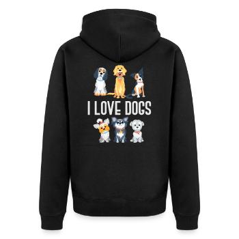 Dog gift idea dog lover - Unisex Premium Organic Zip Hoodie - black - Back - Nico (187cm)