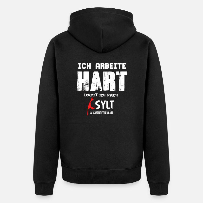 Sylt - Unisex Premium Bio Zip Hoodie - Schwarz