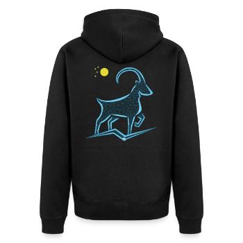 Mountain goat animal - Unisex Premium Organic Zip Hoodie - black - Back - Nico (187cm)