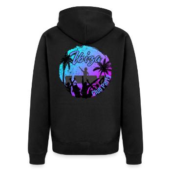 Ibiza Club Party - Veste à capuche bio Premium Unisexe - noir - Dos - Nico (187cm)