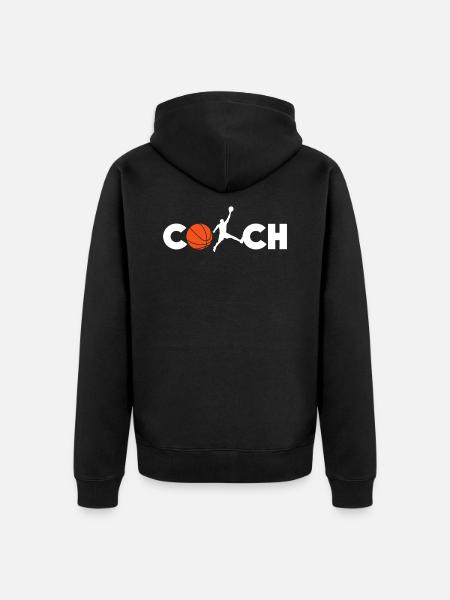 basketball - Unisex Premium Organic Zip Hoodie - black