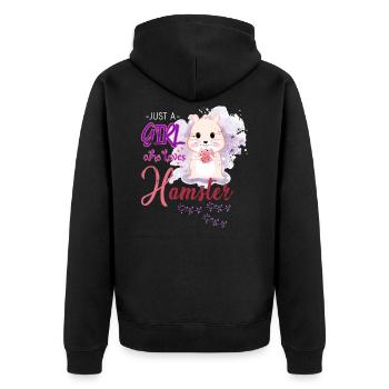 Hamster Tier Käfig - Unisex Premium Bio Zip Hoodie - Schwarz - Hinten - Nico (187cm)