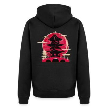 Japon - Veste à capuche bio Premium Unisexe - noir - Dos - Nico (187cm)
